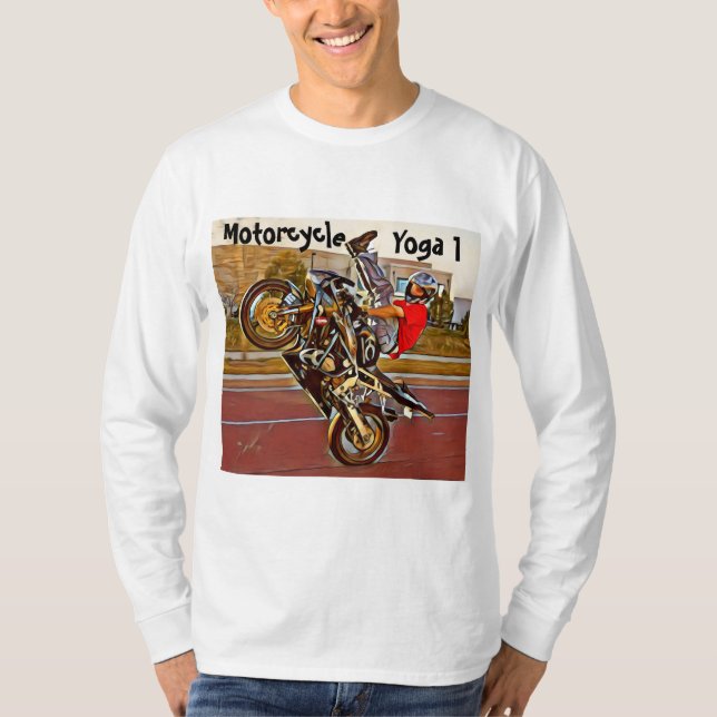 Motorcycle Yoga Long Sleeve T-shirt (Front)