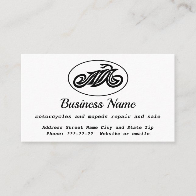 Motorcycles and Mopeds Business Card (Front)