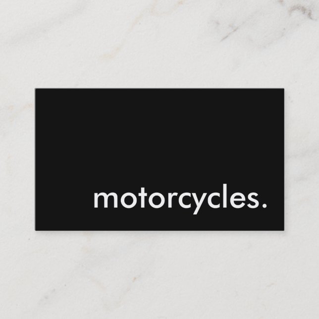 motorcycles. business card (Front)