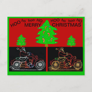 Motorcycles Christmas Post Card