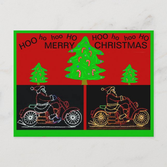 Motorcycles Christmas Post Card (Front)