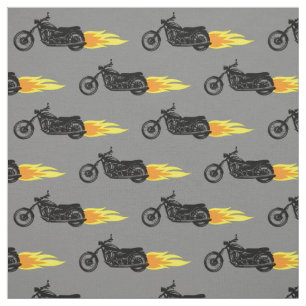 Motorcycles Flaming Men's Bikes Biker Fabric
