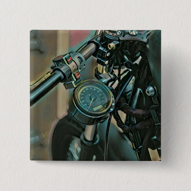 Motorcycles gift 15 cm square badge (Front)