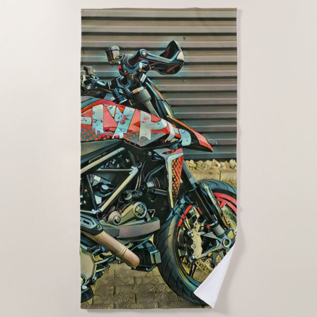 Motorcycles gift beach towel (Front)