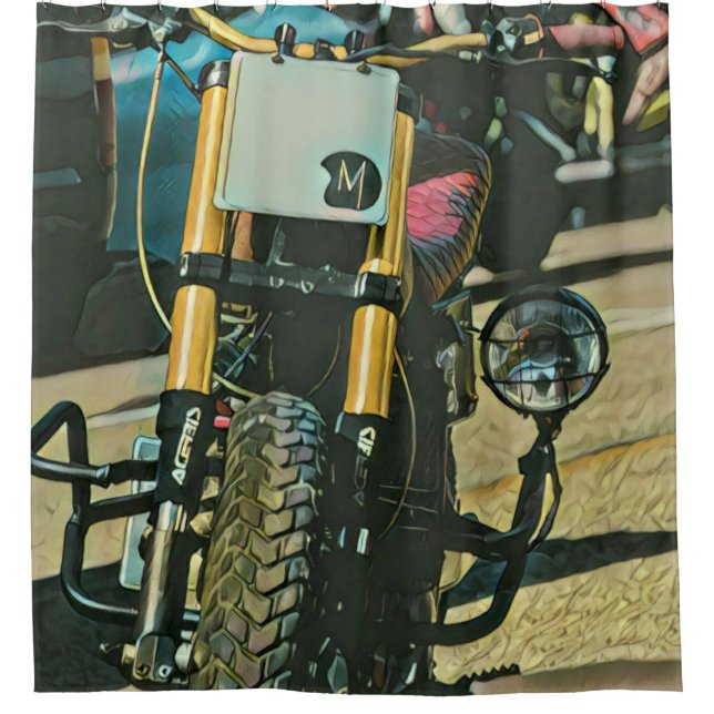 Motorcycles gifts shower curtain (Front)