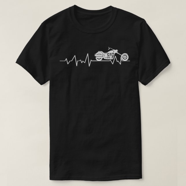 Motorcycles heartbeat t shirt  (Design Front)