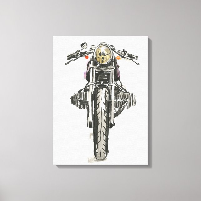 Motorcycles in Ink II Canvas Print (Front)