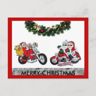 Motorcycles Merry Christmas post card