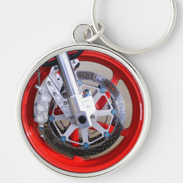 Motorcycles Motorcycle Wheel Red Rims Photo Key Ring (Front)