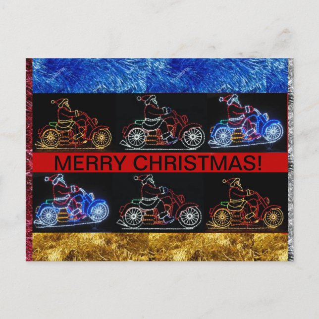 Motorcycles on a Christmas Postcard (Front)
