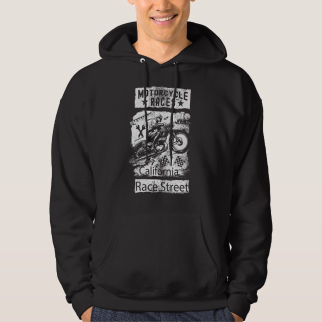 Motorcycles Races California Street Trendy Hoodie (Front)