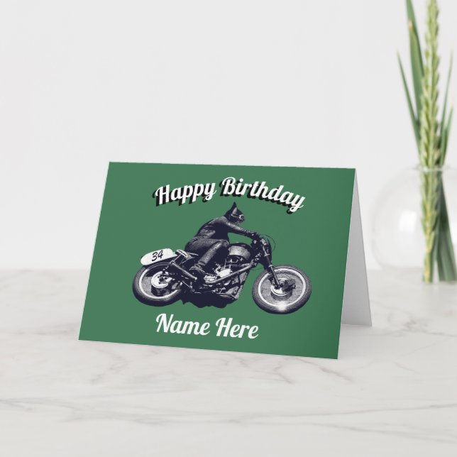 Motorcycling Birthday Card (Front)
