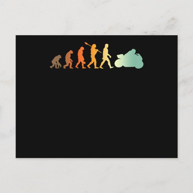 Motorcyclist Biker Evolution Racing Motorbike Postcard (Front)