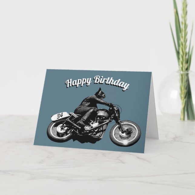 Motorcyclist Birthday Card (Front)