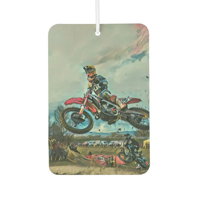 Motorcyclist gifts car air freshener (Front)
