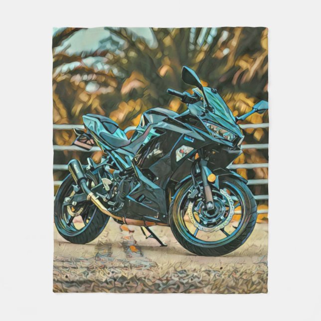 Motorcyclist gifts fleece blanket (Front)