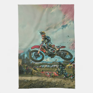 Motorcyclist gifts tea towel