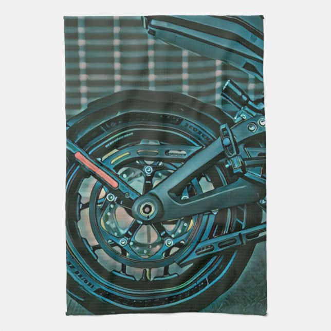 Motorcyclist gifts tea towel (Vertical)