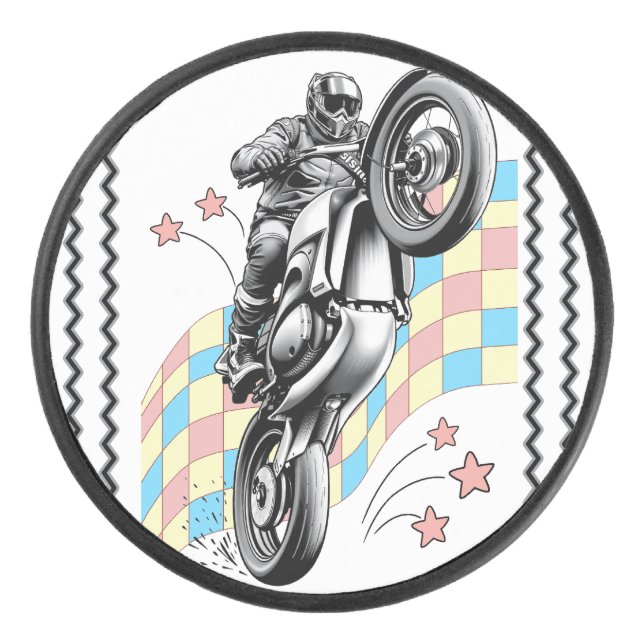 motorcyclist hockey puck (Front)