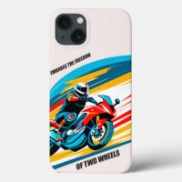 Motorcyclist in a Vibrant Abstract Surrounding
