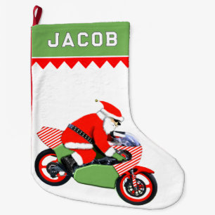 Motorcyclist Large Christmas Stocking