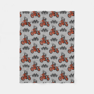 Motorcyclist Motocross Lovers Racing Flags Fleece Blanket