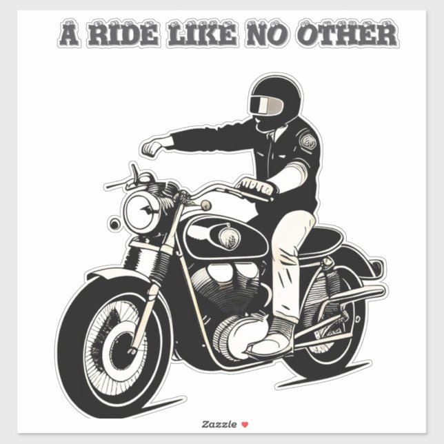 Motorcyclist Riding Classic Motorcycle (Sheet)