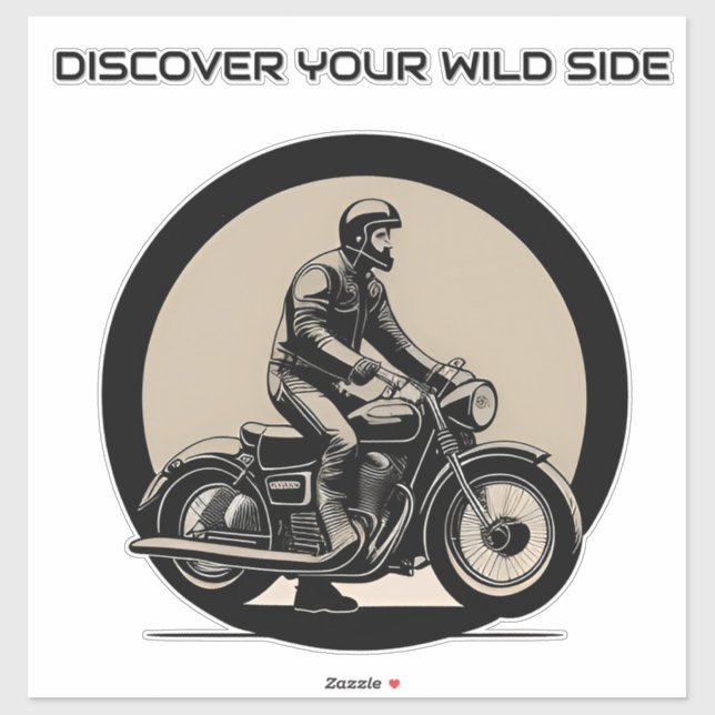 Motorcyclist Riding Classic Motorcycle (Sheet)