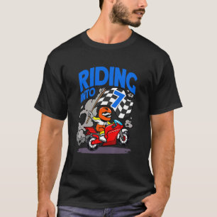 Motorcyclist Riding Into 7 Year Old Boy Motorcycle T-Shirt