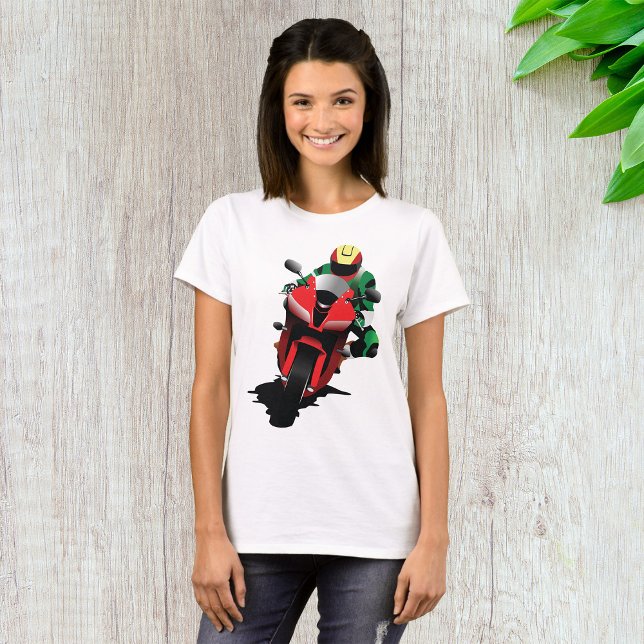 Motorcyclist Riding Red Sportbike T-Shirt (Creator Uploaded)