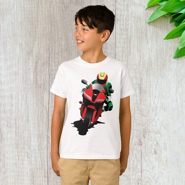Motorcyclist Riding Red Sportbike T-Shirt (Creator Uploaded)