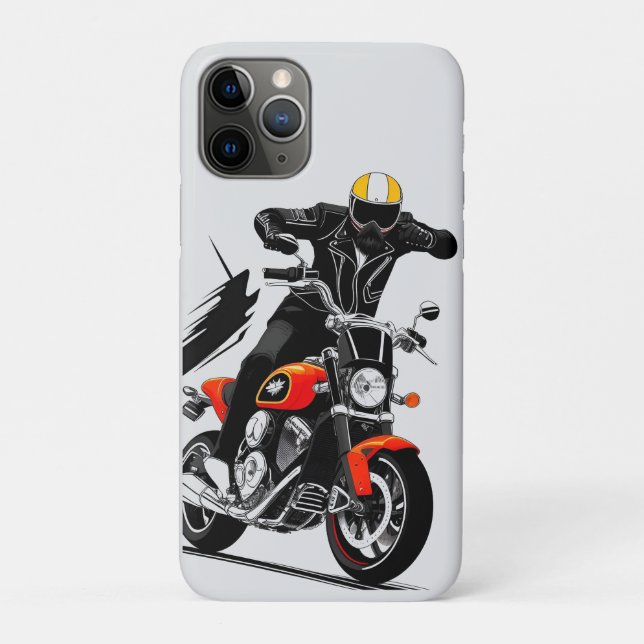 Motorcyclist Riding Through Action-Packed Street Case-Mate iPhone Case (Back)
