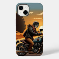 Motorcyclist With Skull Mask Riding