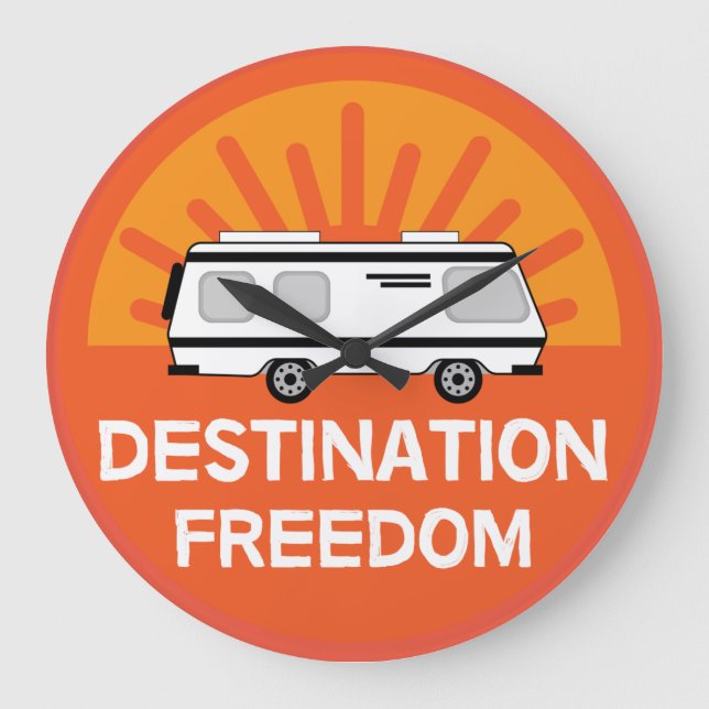 Motorhome Camping | Camping Motorhomes | RV Mug Large Clock (Front)