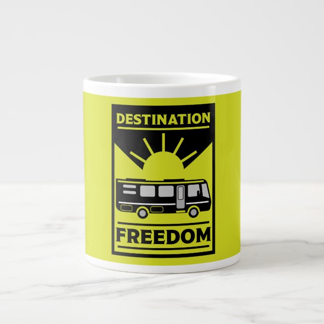 Motorhome Camping RV Freedom Large Coffee Mug (Front)