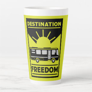 Motorhome Camping RV Freedom  Latte Mug