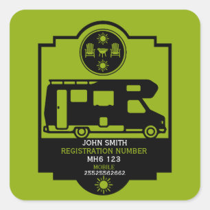 Motorhome Campsite Gifts Square Sticker