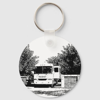 Motorhome in RV Park Key Ring