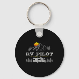 Motorhome Pilots Vintage Mountain Camping Road Tri Key Ring