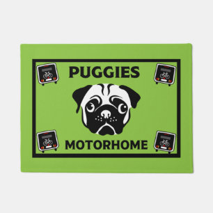 Motorhome Pug Camping  Doormat