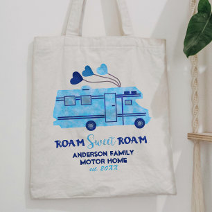 Motorhome RV Camper Travel   Add Family Name Tote Bag