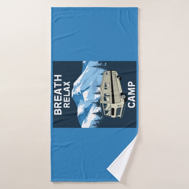Motorhome RV | Camper | Travel Van | Retro Mug Bath Towel (Bath Towel)