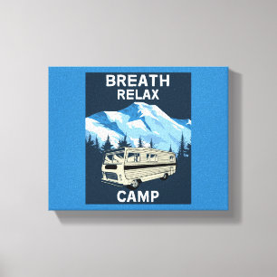 Motorhome RV Camper Travel Van Retro Mug Canvas Print