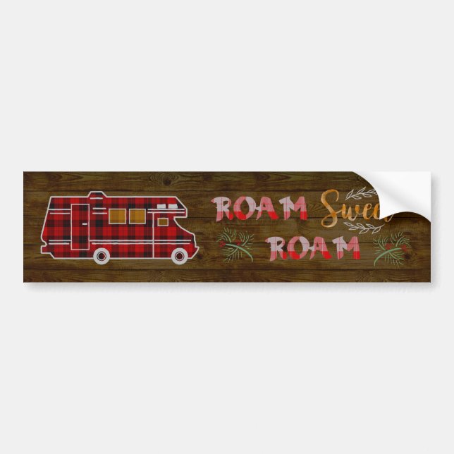 Motorhome RV Camper Travel Van Rustic Camping Bumper Sticker (Front)