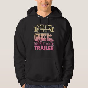 Motorhome Rv Camping Camper Queen Of A Doublewide Hoodie