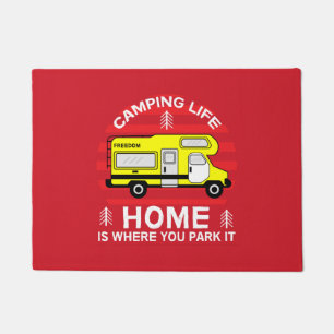 Motorhome RV Motorhome Camping Life Latte Mug Doormat