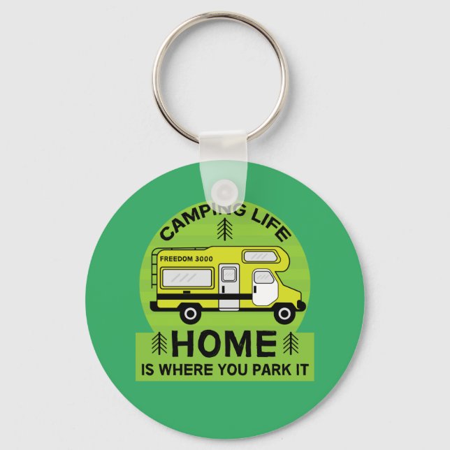Motorhome | RV Motorhome | Camping Life Latte Mug Key Ring (Front)