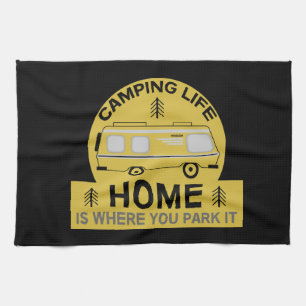 Motorhome RV Motorhome Camping Life Latte Mug Tea Towel