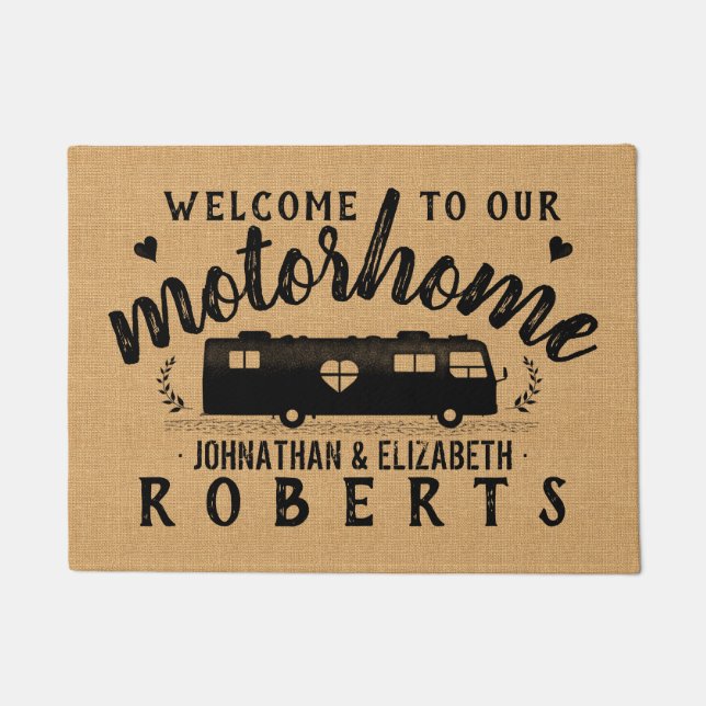 Motorhome RV Travel Van Rustic Farmhouse Custom Doormat (Front)