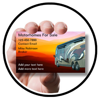 Motorhome Sales And Service Business Cards